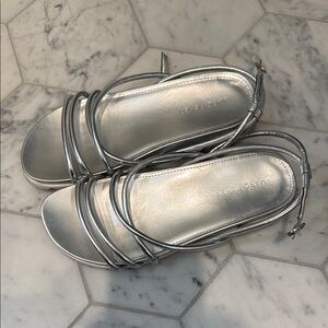 Marc Fisher Silver Metallic Sandals
